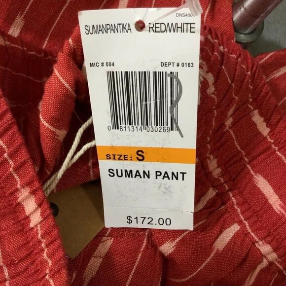 Women's Red Cropped Pants - Picture 6 of 8